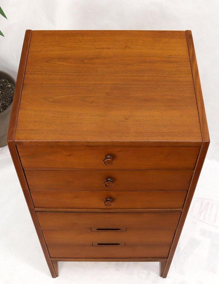 Mid-Century Modern American Walnut Tall Skinny Lingerie Chest Dresser