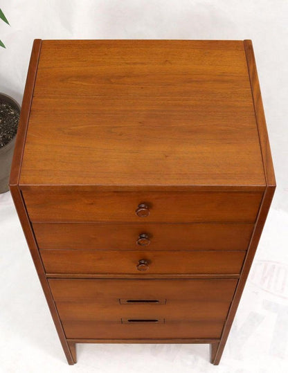 Mid-Century Modern American Walnut Tall Skinny Lingerie Chest Dresser