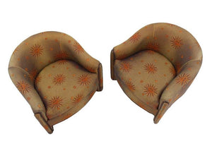 Pair of Barrel Back Mid-Century Modern Lounge Chairs