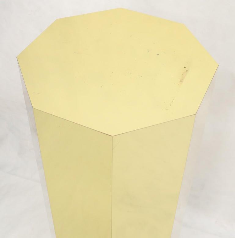 Brass Clad Octagon Shape Mid-Century Modern Pedestal