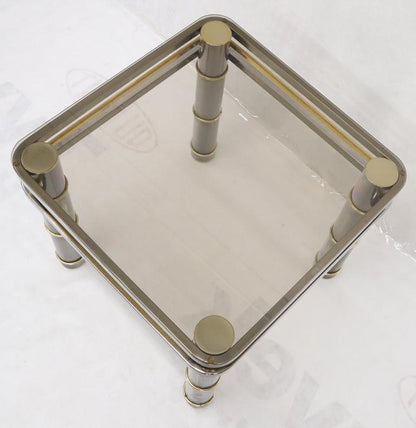 Chrome Brass Smoked Glass Side End Coffee Table Stand