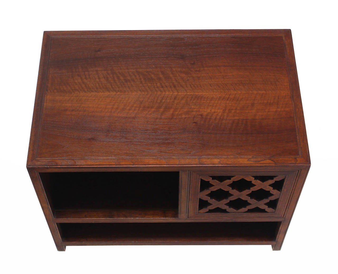 Baker Walnut End Table Stand Accent Side Table.