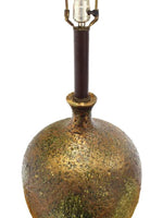 Large Art Pottery Vase Shape Table Lamp on Walnut Base