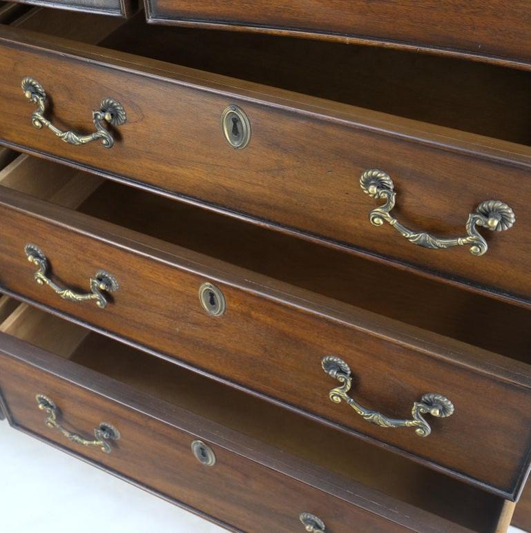 Banded Top Mahogany Inlayed Bracket Feet 11 Drawers Dresser Credenza MINT!