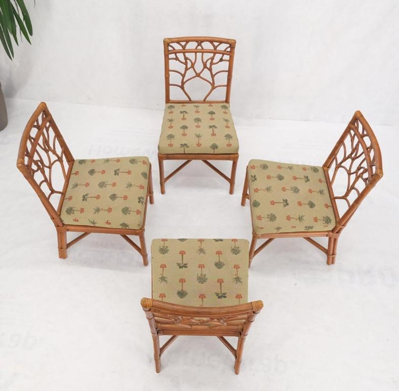 Set of 4 Bamboo Mid-Century Modern Dining Chairs MINT!