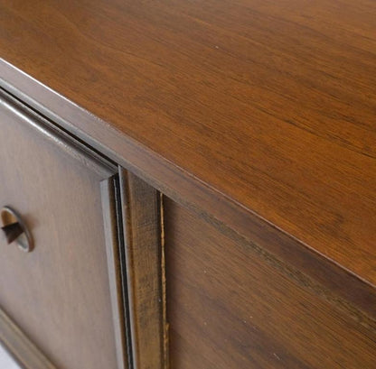 American Medium Light Walnut 9 Drawers 2 Door Compartment Long Dresser Mint