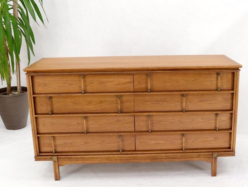 Decorative Light Walnut Faux Bamboo Pulls 8 Drawers Dresser