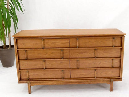 Decorative Light Walnut Faux Bamboo Pulls 8 Drawers Dresser