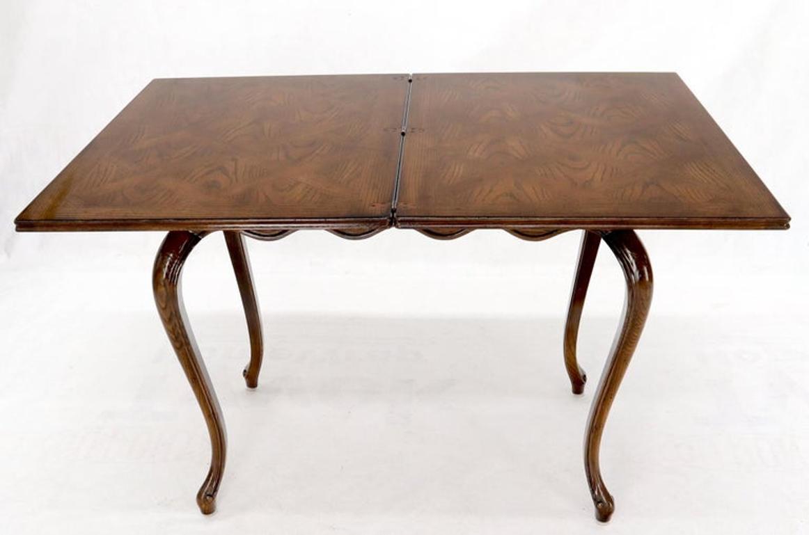 Henredon Cabriole Leg Parquet Flip Top Console to Dining Table