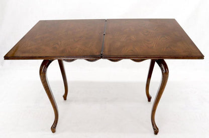 Henredon Cabriole Leg Parquet Flip Top Console to Dining Table