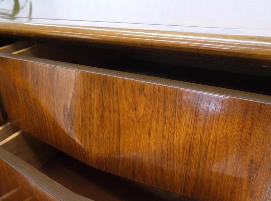 Mid-Century Modern Diamond Front Walnut 8 Drawers High Chest Dresser Cabinet