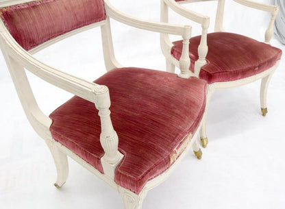 Pair of Decorative Regency Style Armchairs on Brass Ball Feet