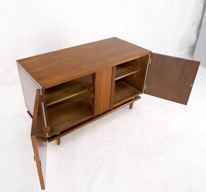 Mid-Century Modern Walnut Two Doors Floating Base Small Petit Credenza Mint