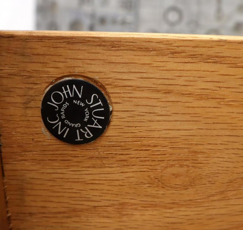 Seven Drawers Burl Wood Chrome Metal Bezel High Chest Dresser by John Stuart