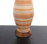 Pair of Vase Shape Art Pottery Table Lamps Turned Walnut Bases