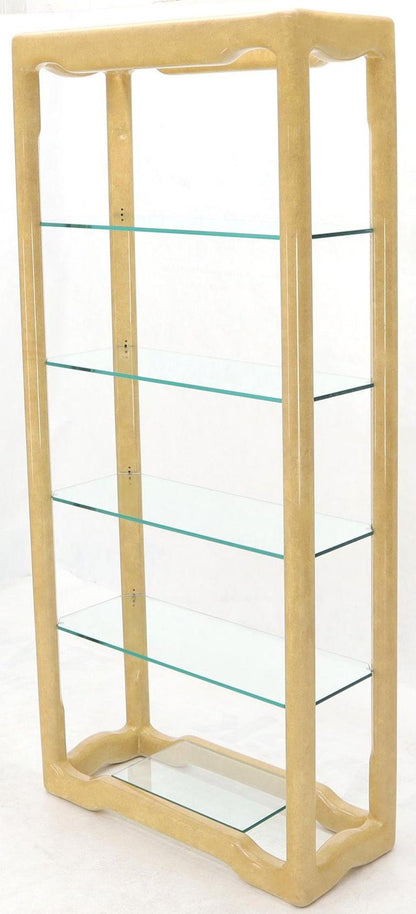 Faux Large Parchment Tall Étagère Shelving Unit
