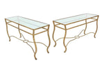 Pair of Ornate Gold Finish Console Tables