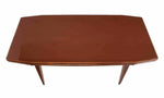 Large Italian Modern Walnut Dining Conference Tapered Legs Table Boat Shape