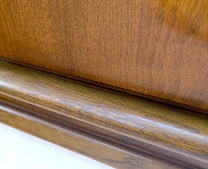 Mid-Century Modern Sculpted Walnut 9 Diamond Front Drawers Dresser Mint