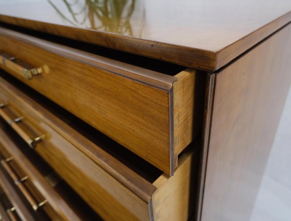 John Stuart Honey Amber Maple High Chest 6 Drawers Dresser Cabinet Wooden Pulls