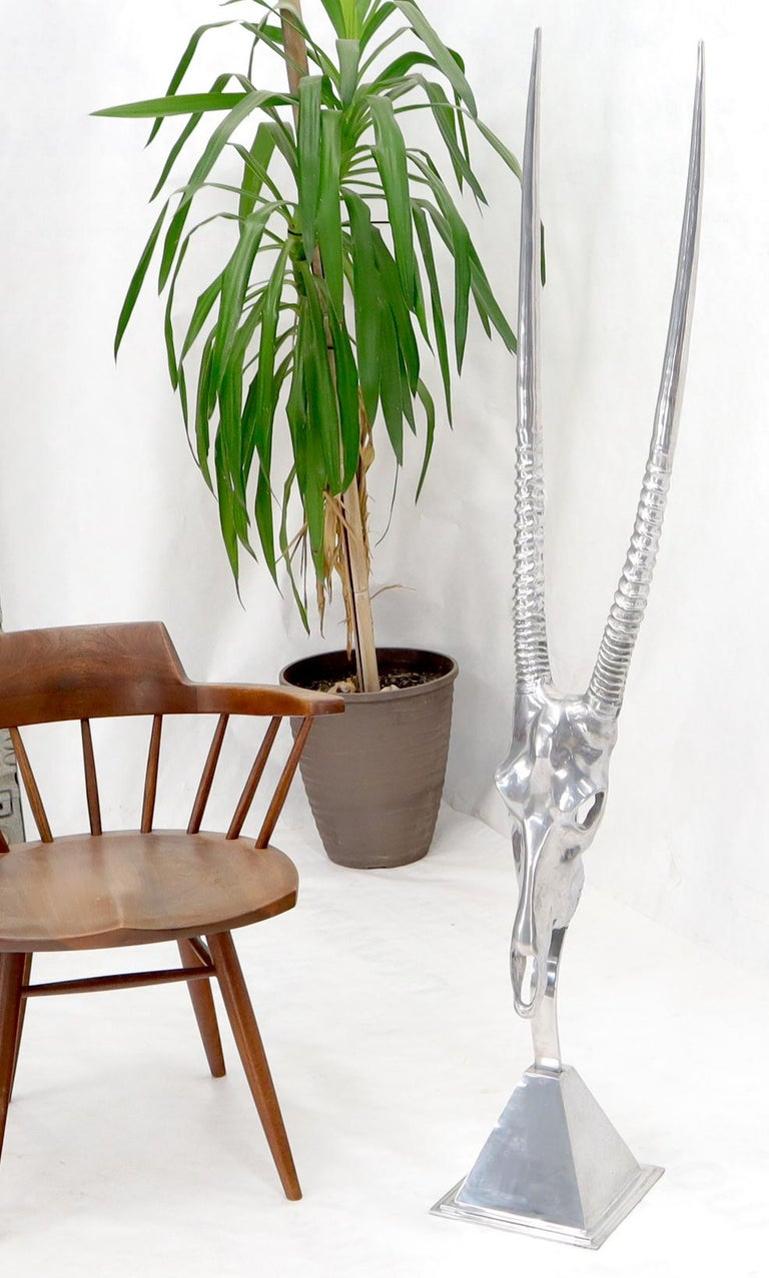 Vintage Arthur Court Tall Sculpture of a Gazelle in Polished Aluminum