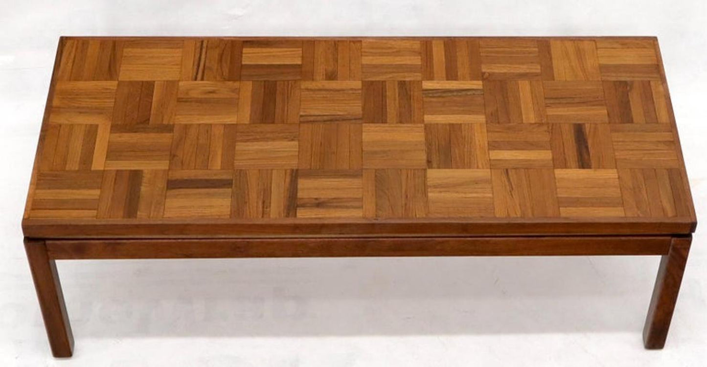 Rectangle Parquet Top Oiled Walnut Coffee Table