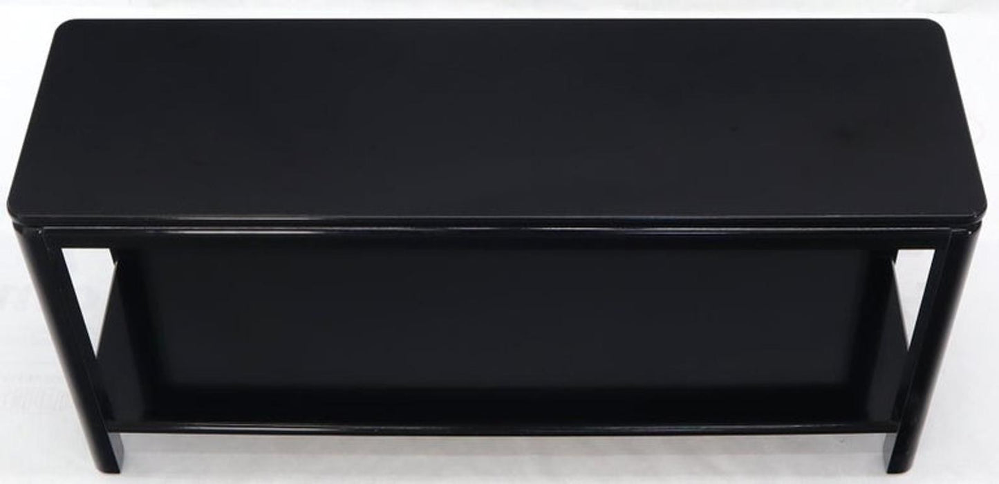 Black Lacquer Rectangular Two-Tier Console Sofa Table