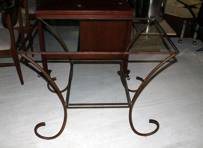 EstablishedLines Large Deco Style Solid Brass Serving Console Hall Table circa 1930s Nice Patina