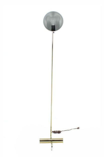 Mid Century Modern Bent Tube Base Adjustable Metal Cup Shape Shade Floor Lamp