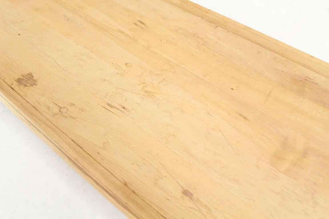 EstablishedLines Large Rectangular Vintage Solid Birch Top with Hairpin Leg Coffee Table