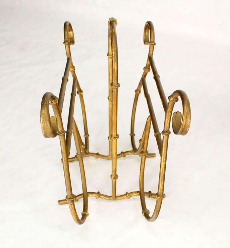 EstablishedLines Faux Bamboo Metal Magazine Rack, Hollywood Regency Style