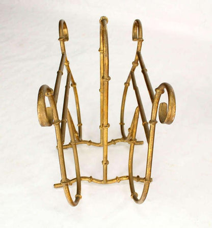 EstablishedLines Faux Bamboo Metal Magazine Rack, Hollywood Regency Style