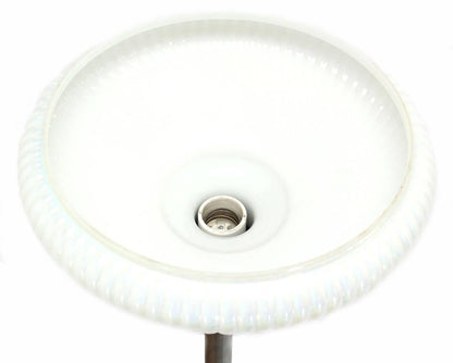 EstablishedLines Brass Base with Iridescent Shell Scallop Edge Shade Floor Lamp Torchere MINT!