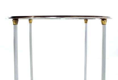 EstablishedLines Mid Century Modern Brass & Chrome Gueridon Round Side End Lamp Table Stand MINT!