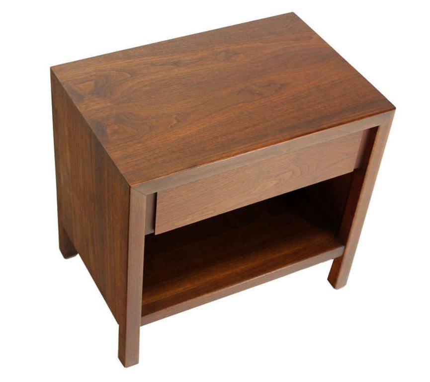 EstablishedLines Mid-Century Danish Modern One-Drawer Oiled Walnut Night Stand End Table Baughman