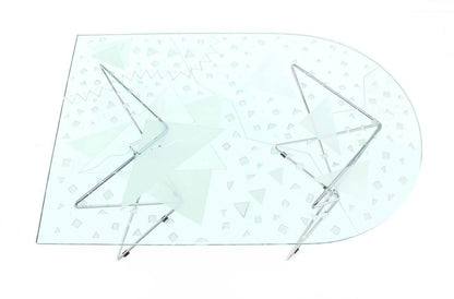George Rodrigue Art Glass Top  Dining Table with Chrome Wire Base Artist Signed