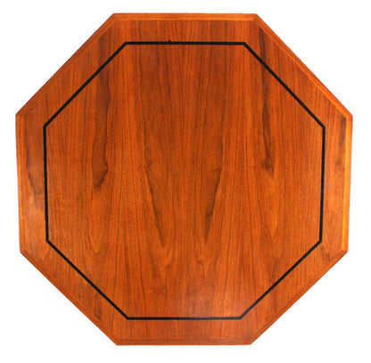 EstablishedLines Mid Century Modern Walnut X Base Inlayed Octagon Shape Coffee Table MINT!