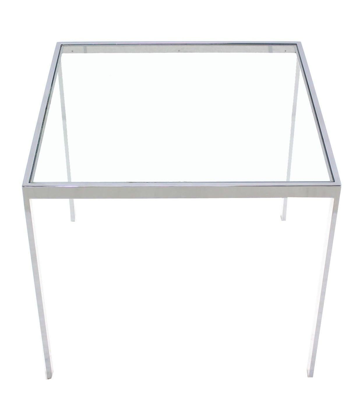 Square Cube Chrome Glass Top Game Small Dinning Dinette Table Bauhaus MINT