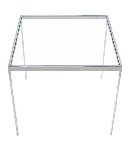 Square Cube Chrome Glass Top Game Small Dinning Dinette Table Bauhaus MINT