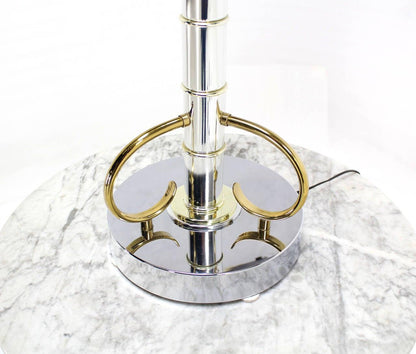 EstablishedLines Faux Bamboo 43" Tall Oversized Chrome and Brass Table Lamp MINT!