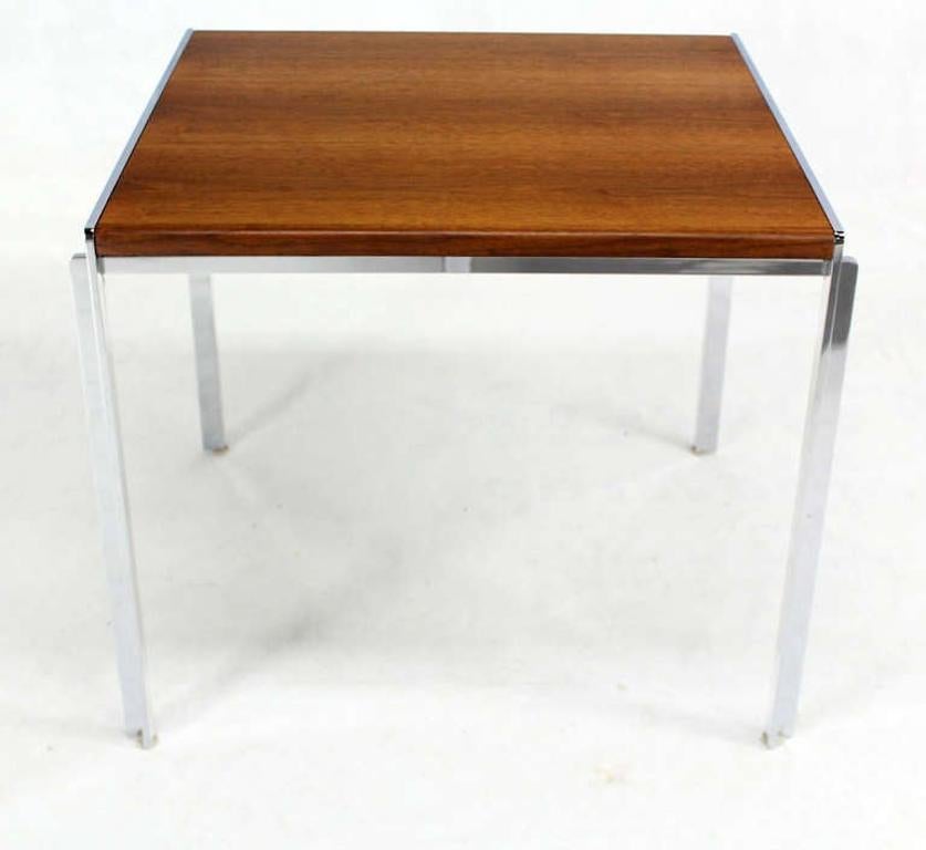 EstablishedLines Mid-Century Modern Stow Davis Walnut and Chrome 24"H Side Coffee End Table MINT!