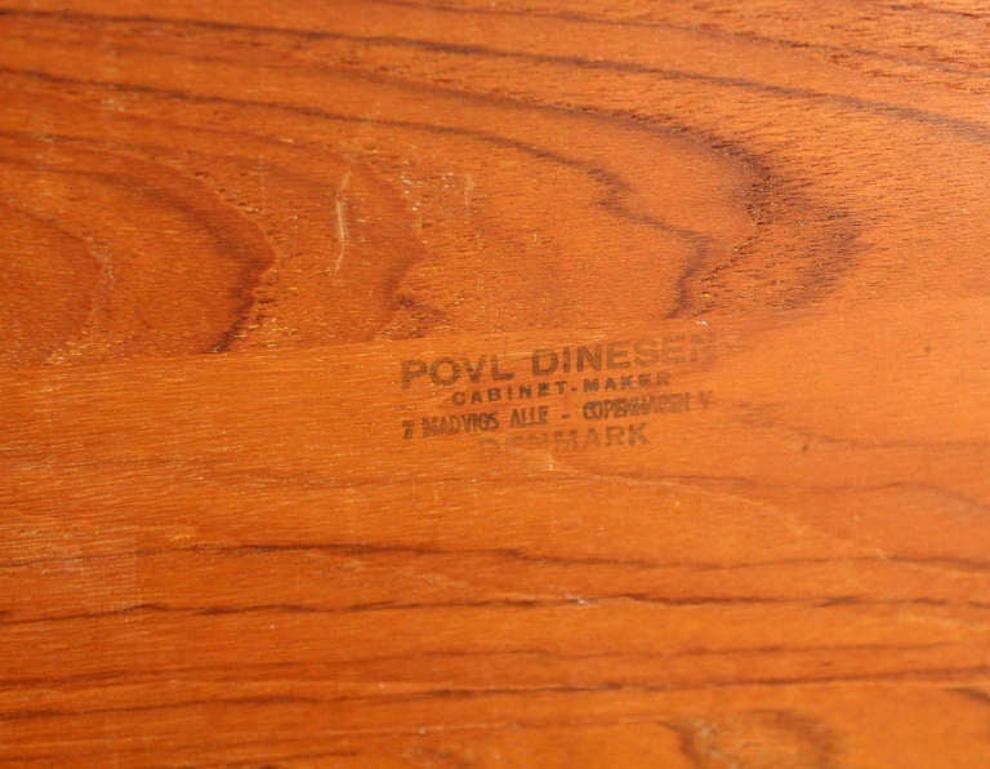 EstablishedLines Povl Dinesen Pair Danish Modern Teak End Tables Solid Tapered Dowel legs 1 Shelf