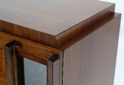 Mid Century Modern Oiled Walnut Brutalist  Night Stand End Table Double Door