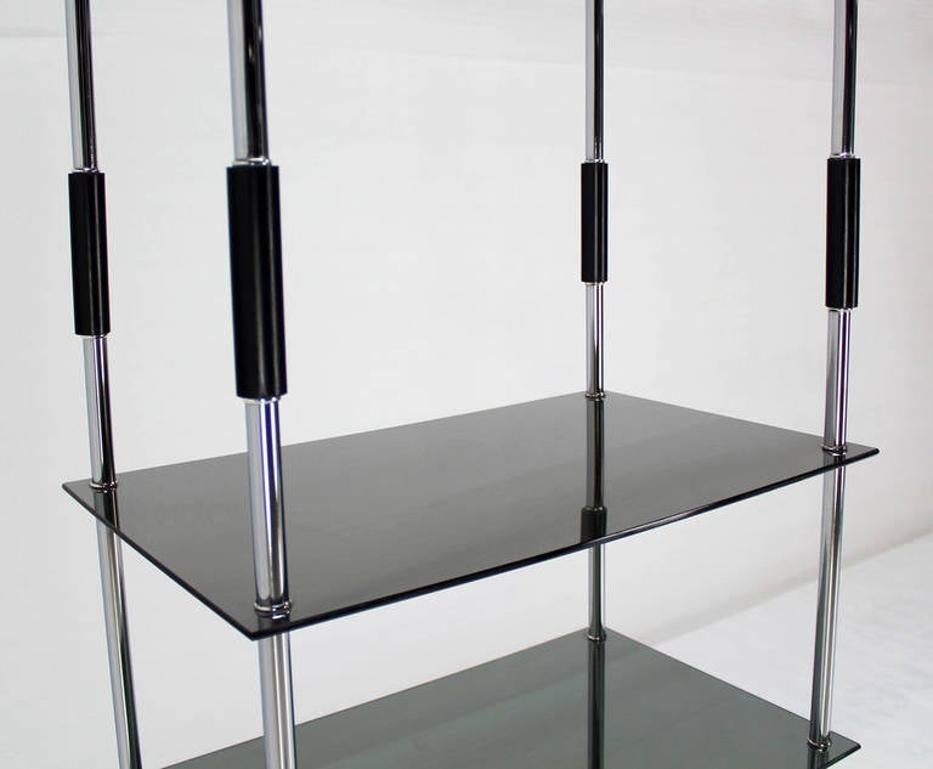 Mid Century Modern Tinted Smoked Lucite Shelves Bauhaus Style Etagere Wall Unit
