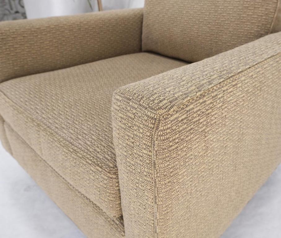 Deep Oatmeal Fabric Upholstery Contemporary Lounge Chair on Dowel Legs