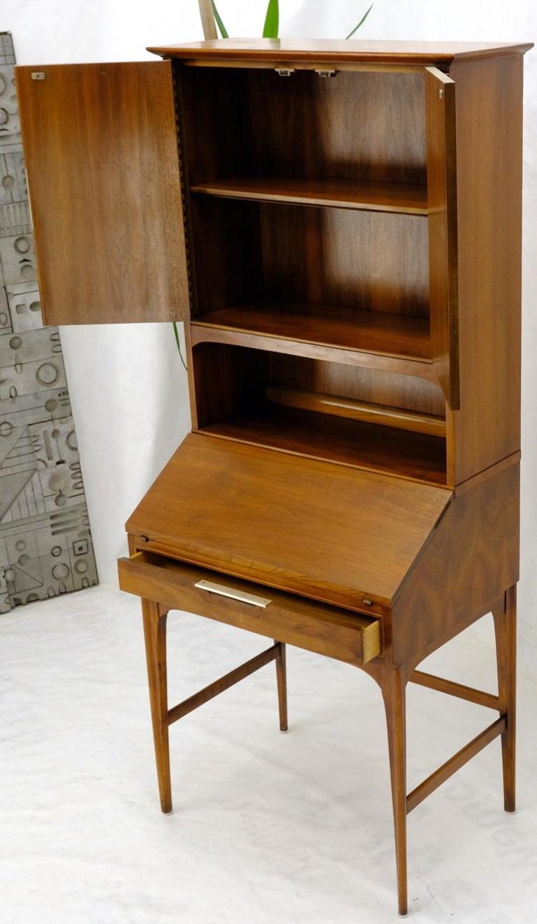 Mid-Century Modern Walnut tall Secretary Desk Bookcase