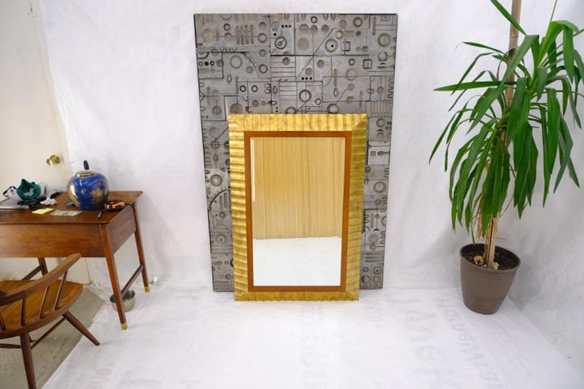 Large Scallop Edge Gold Gilt Frame Mirror by Baker