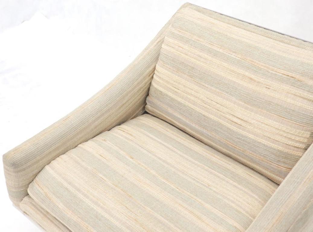 Heavy Stainless Steel Base Upholstered Scoop Lounge Chair
