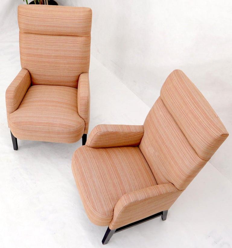 Pair of mid-century modern tall backs lounge chairs