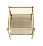 Unusual Brass Square Two-Tier Side or End Table